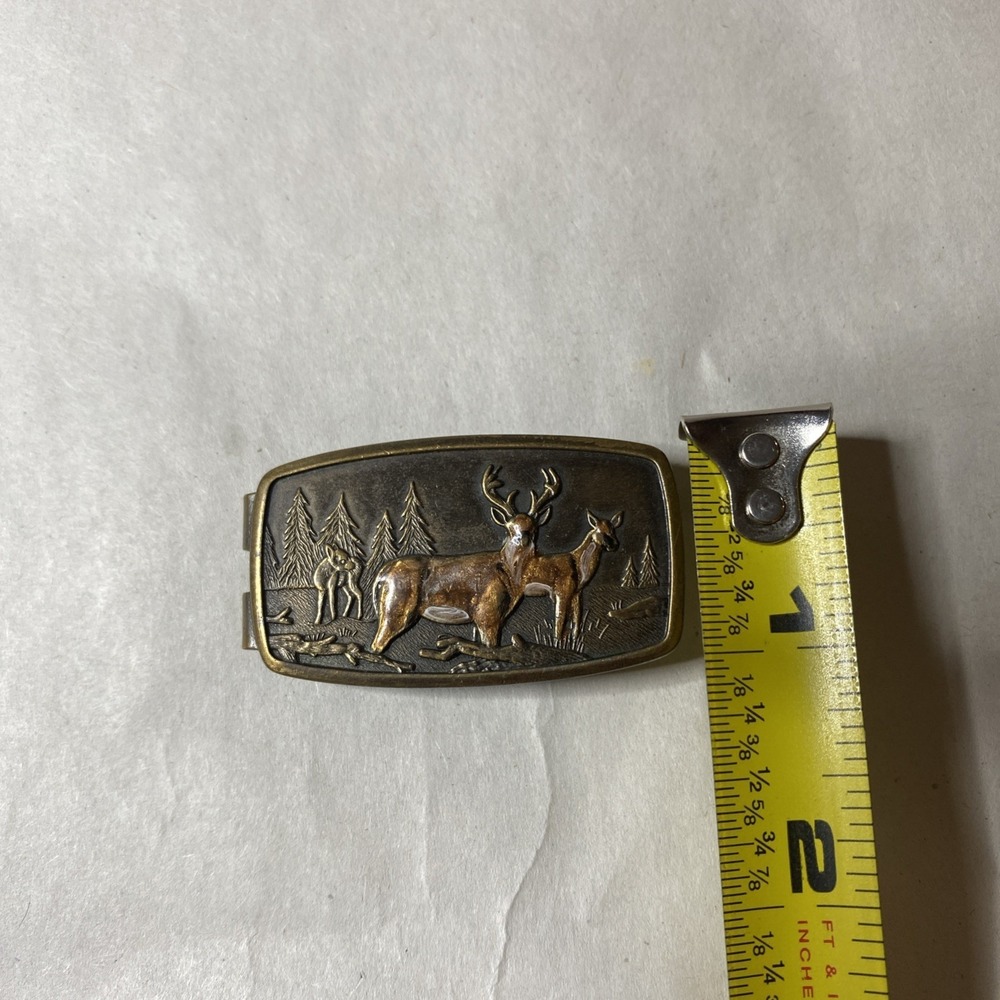 Vintage ANSON ENAMEL DEER MONEY CLIP WITH DOUBLE ACTION SPRING MADE IN THE USA - Picture 10 of 10